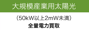 大規模産業用太陽光（50kw以上2mw未満）全量電力買取